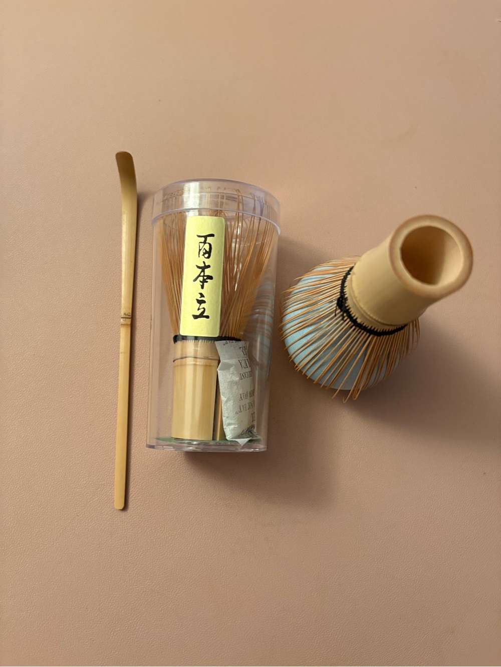 Bamboo Matcha Whisk and Scoop Set - Beige